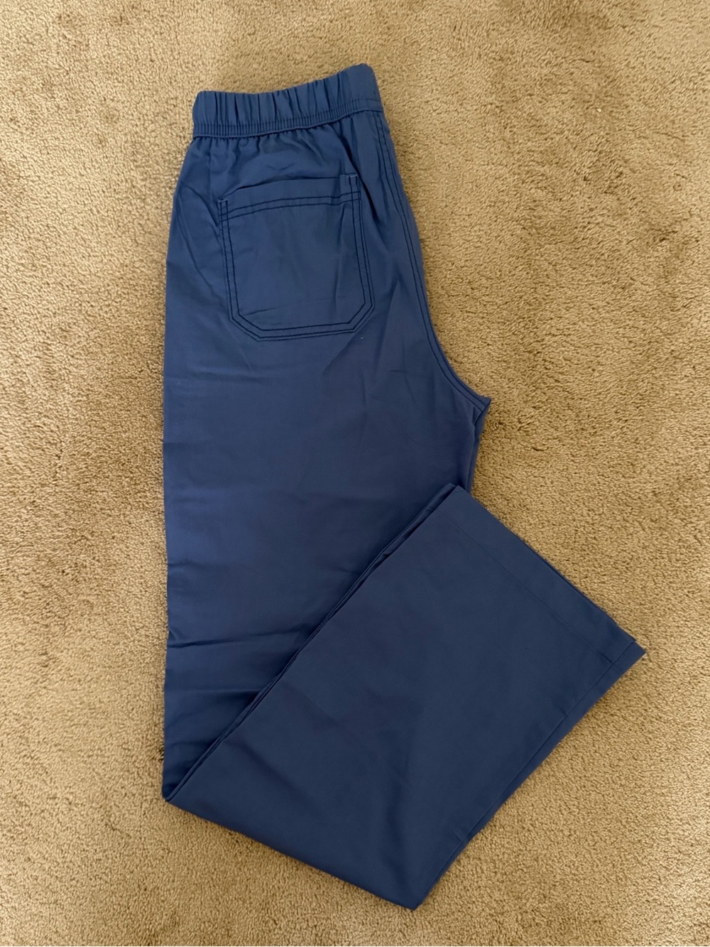 Women's Blue Elastic-Waist Scrub Pants